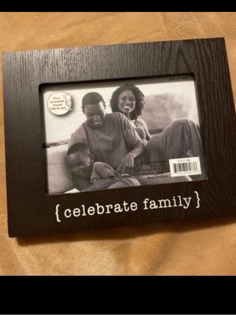 Hallmark Brown "celebrate family" Recordable Wood Picture Frame